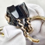 Chanel Black Quilted Bag Drop Earrings #GUUYR-9 - Image 9