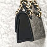 Chanel Black Quilted Bag Drop Necklace #GUUYR-10 - Image 6