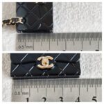 Chanel Black Quilted Bag Drop Necklace #GUUYR-10 - Image 8