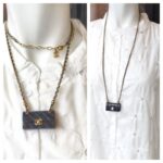 Chanel Black Quilted Bag Drop Necklace #GUUYR-10 - Image 11