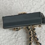 Chanel Black Quilted Bag Drop Necklace #GUUYR-10 - Image 7