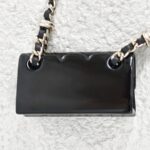 Chanel Black Quilted Bag Drop Necklace #GUUYR-10 - Image 4