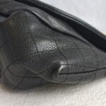 Chanel Halfmoon Flap Bag Black Grained Calfskin with Silver Hardware #GUUKE-1 - Image 11