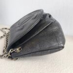 Chanel Halfmoon Flap Bag Black Grained Calfskin with Silver Hardware #GUUKE-1 - Image 7