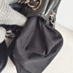 Chanel Halfmoon Flap Bag Black Grained Calfskin with Silver Hardware #GUUKE-1 - Image 21