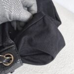 Chanel Halfmoon Flap Bag Black Grained Calfskin with Silver Hardware #GUUKE-1 - Image 22