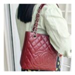 Chanel PST Maroon Grained Calfskin with Silver Hardware #GUUSU-2 - Image 30