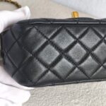 Chanel Pearl Crush Mini Square Flap Black Lambskin with Gold Hardware #GUUYR-1 - Image 9