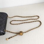Chanel Pearl Crush Mini Square Flap Black Lambskin with Gold Hardware #GUUYR-1 - Image 17