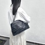 Chanel Shoulder Bag Black Lambskin with Silver Hardware #GUUKO-1 - Image 34