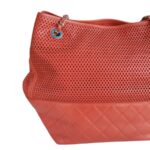 Chanel Shoulder Bag Coral Orange Perforated Calfskin with Silver Hardware #RTRU-1 - Image 5