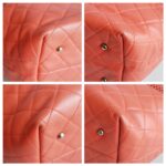 Chanel Shoulder Bag Coral Orange Perforated Calfskin with Silver Hardware #RTRU-1 - Image 17
