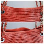 Chanel Shoulder Bag Coral Orange Perforated Calfskin with Silver Hardware #RTRU-1 - Image 20