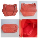 Chanel Shoulder Bag Coral Orange Perforated Calfskin with Silver Hardware #RTRU-1 - Image 2