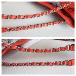 Chanel Shoulder Bag Coral Orange Perforated Calfskin with Silver Hardware #RTRU-1 - Image 22