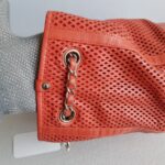 Chanel Shoulder Bag Coral Orange Perforated Calfskin with Silver Hardware #RTRU-1 - Image 11