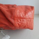 Chanel Shoulder Bag Coral Orange Perforated Calfskin with Silver Hardware #RTRU-1 - Image 12