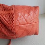Chanel Shoulder Bag Coral Orange Perforated Calfskin with Silver Hardware #RTRU-1 - Image 14