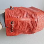 Chanel Shoulder Bag Coral Orange Perforated Calfskin with Silver Hardware #RTRU-1 - Image 13