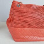 Chanel Shoulder Bag Coral Orange Perforated Calfskin with Silver Hardware #RTRU-1 - Image 3