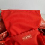 Chanel Shoulder Bag Coral Orange Perforated Calfskin with Silver Hardware #RTRU-1 - Image 25