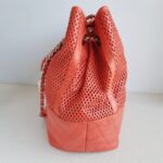 Chanel Shoulder Bag Coral Orange Perforated Calfskin with Silver Hardware #RTRU-1 - Image 7