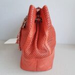 Chanel Shoulder Bag Coral Orange Perforated Calfskin with Silver Hardware #RTRU-1 - Image 8