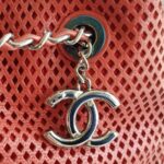 Chanel Shoulder Bag Coral Orange Perforated Calfskin with Silver Hardware #RTRU-1 - Image 21