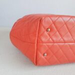 Chanel Shoulder Bag Coral Orange Perforated Calfskin with Silver Hardware #RTRU-1 - Image 15