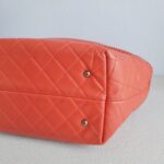 Chanel Shoulder Bag Coral Orange Perforated Calfskin with Silver Hardware #RTRU-1 - Image 16