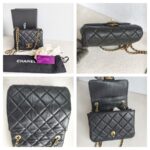 Chanel Small flap Bag Black Lambskin with Gold Hardware #GUUKU-3 - Image 2