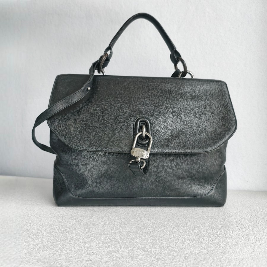 Delvaux Modele Depose Messenger Black Calfskin with Silver Hardware #GUUUS-1 (1) Delvaux Modele Depose Messenger Black Calfskin with Silver Hardware #GUUUS-1