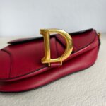 Dior Saddle Bag Medium Maroon Leather with Gold Hardware #GUUUL-1 - Image 15