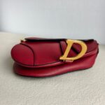 Dior Saddle Bag Medium Maroon Leather with Gold Hardware #GUUUL-1 - Image 16