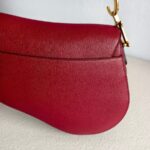 Dior Saddle Bag Medium Maroon Leather with Gold Hardware #GUUUL-1 - Image 6