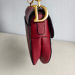 Dior Saddle Bag Medium Maroon Leather with Gold Hardware #GUUUL-1 - Image 10