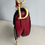 Dior Saddle Bag Medium Maroon Leather with Gold Hardware #GUUUL-1 - Image 9
