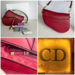 Dior Saddle Bag Medium Maroon Leather with Gold Hardware #GUUUL-1 - Image 2