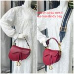 Dior Saddle Bag Medium Maroon Leather with Gold Hardware #GUUUL-1 - Image 36