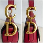 Dior Saddle Bag Medium Maroon Leather with Gold Hardware #GUUUL-1 - Image 22