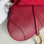 Dior Saddle Bag Medium Maroon Leather with Gold Hardware #GUUUL-1 - Image 7
