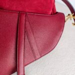 Dior Saddle Bag Medium Maroon Leather with Gold Hardware #GUUUL-1 - Image 8