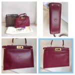 Fendi Peekaboo Maroon Leather with Mesh Defender Cover #RSUC-1 - Image 2