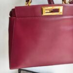 Fendi Peekaboo Maroon Leather with Mesh Defender Cover #RSUC-1 - Image 3