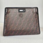 Fendi Peekaboo Maroon Leather with Mesh Defender Cover #RSUC-1 - Image 38