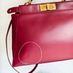Fendi Peekaboo Maroon Leather with Mesh Defender Cover #RSUC-1 - Image 6