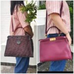 Fendi Peekaboo Maroon Leather with Mesh Defender Cover #RSUC-1 - Image 34