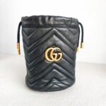 Gucci GG Marmont Bucket Black Leather with Gold Hardware #GUUKT-2 - Image 4