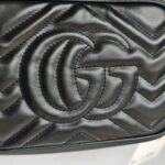 Gucci GG Marmont Mini Black Leather with Gold Hardware #GUUCR-1 - Image 7