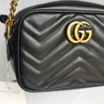 Gucci GG Marmont Mini Black Leather with Gold Hardware #GUUCR-1 - Image 3